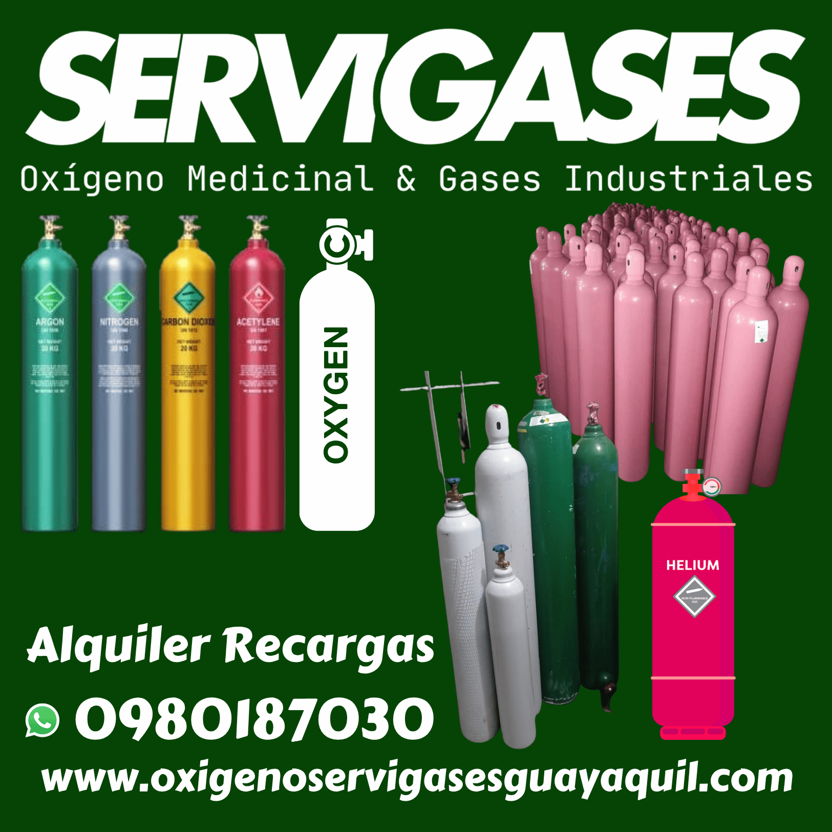 Oxigeno Medicinal Guayaquil Globos con Helio Gases Industriales